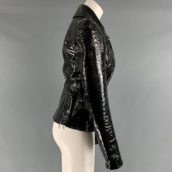 VERSUS by GIANNI VERSACE Size XS Black Not Listed Patent Biker Jacket - Picture 2 of 8